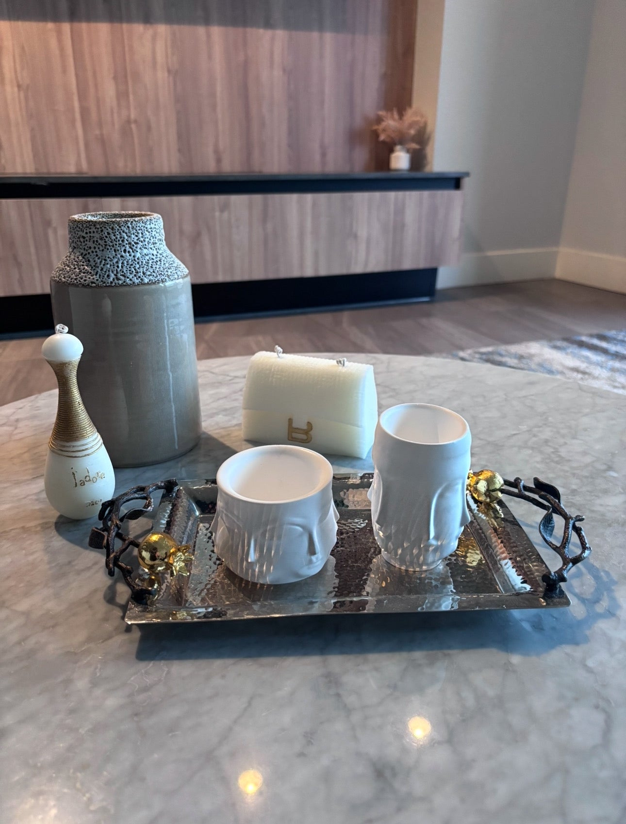 Intricate Coffee Table Centerpiece