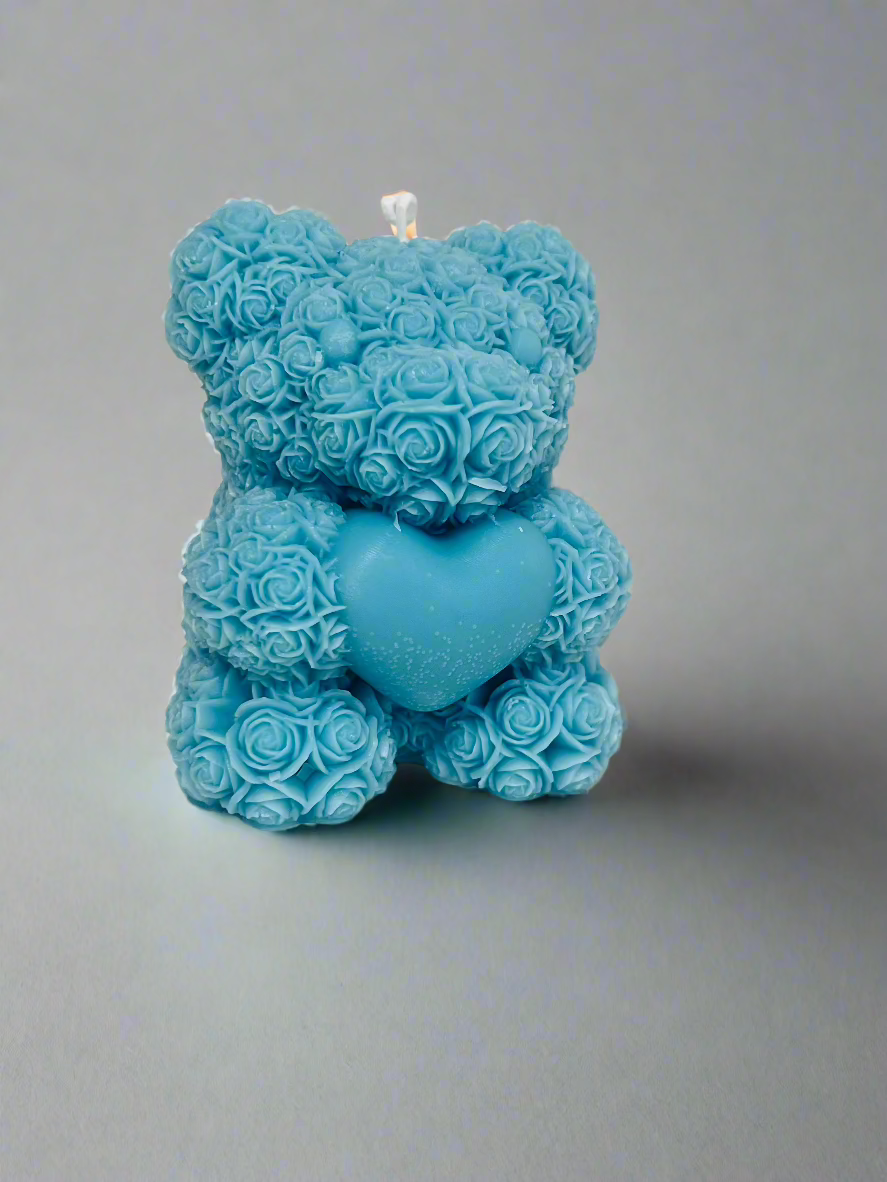 Floral Teddy Candle