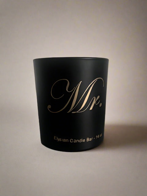 "Mr." A Black Jar Candle for Him - Muscular scented candles 14 oz