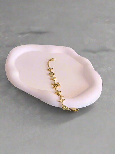 Ceramic Oval Tray for Jewelry Display and Key Storage