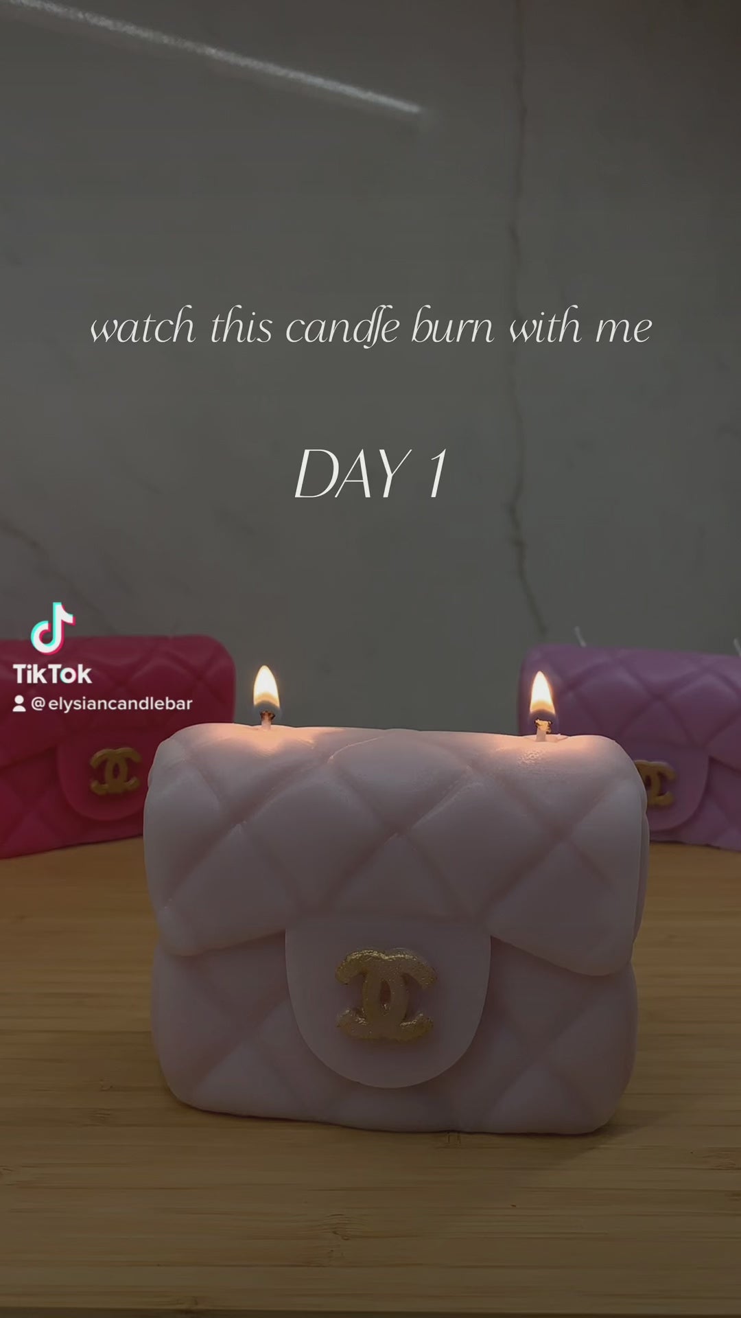 Medium Abstract C Candle