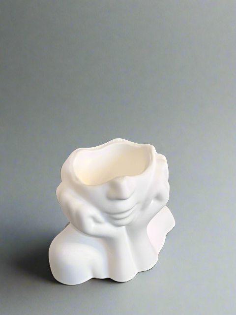 Ceramic Face Vase Artistic Head Vase for Decoration Women Face