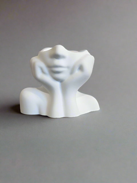 Ceramic Face Vase Artistic Head Vase for Decoration Women Face